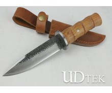 Pure Hand-made Bamboo Handle Fixed Blade Knife Camping Knife UDTEK01286